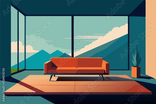 modern living room with fireplace