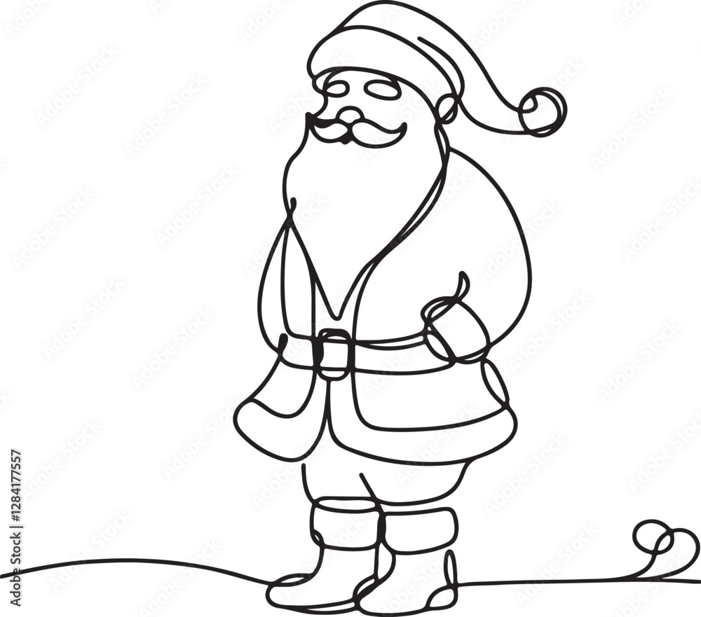 Creative Santa Claus Line Art for Holiday Projects Creative Santa Claus Line Art for Holiday Projects