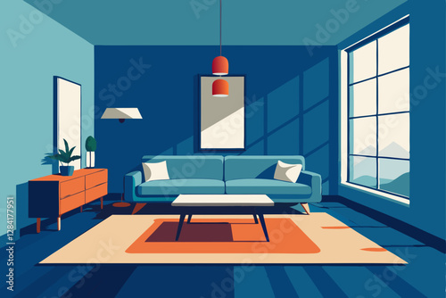 living room with a fireplace