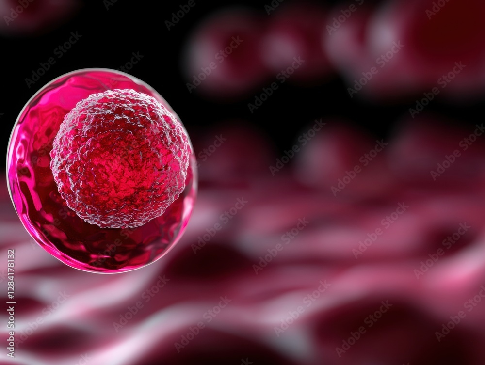 Naklejka premium A vibrant image of a red cell in a microscopic environment.
