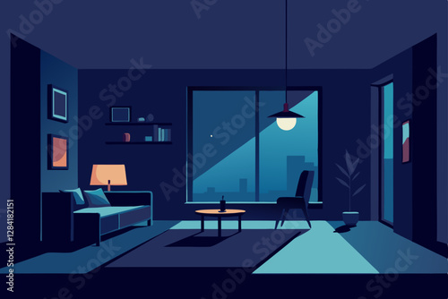 interior of a room with a window