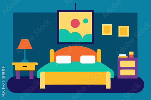 modern bedroom interior with bed
