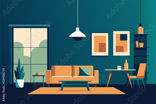 living room interior with fireplace
