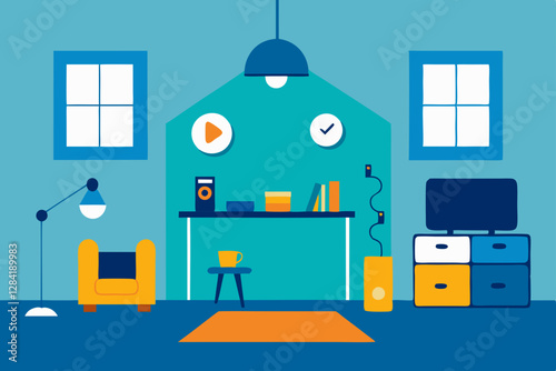 vector illustration of a modern interior