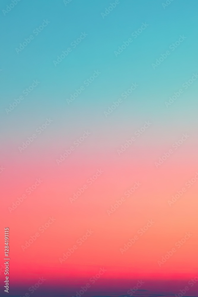 Naklejka premium Serene gradient sky at sunset with vibrant colors.
