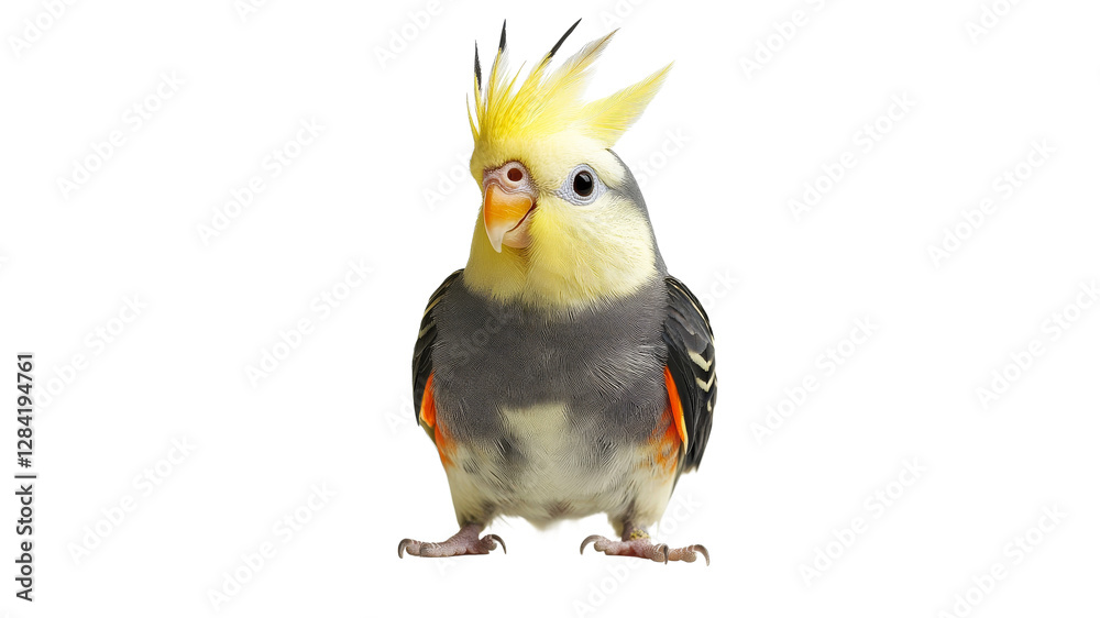 Obraz premium Yellow crested cockatiel with orange cheeks