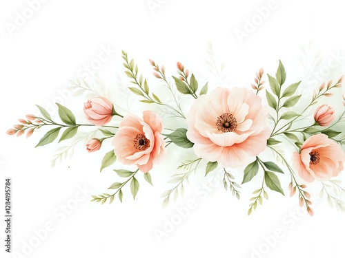 Delicate floral arrangement with soft peach poppies