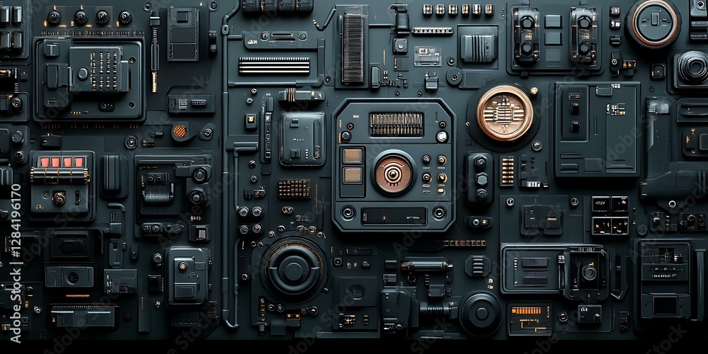 Fototapeta premium Futuristic Circuit Board Panel