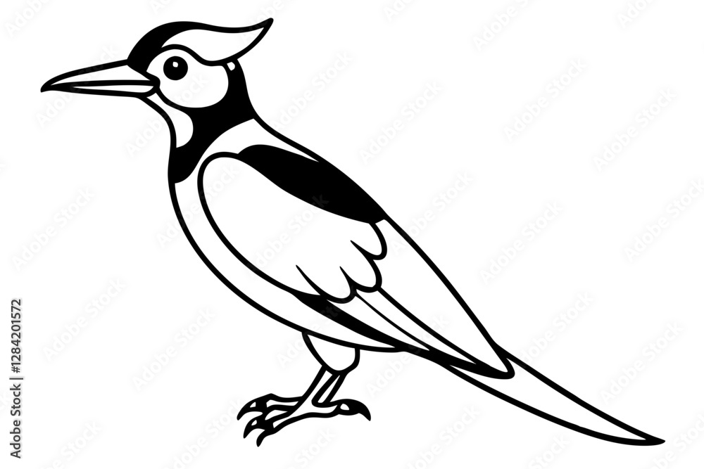Fototapeta premium Minimalist Woodpecker Vector