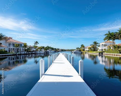 Elegant waterfront property with private dock, Residential Real Estate  Luxury Properties  Housing Demand, exclusive marina living