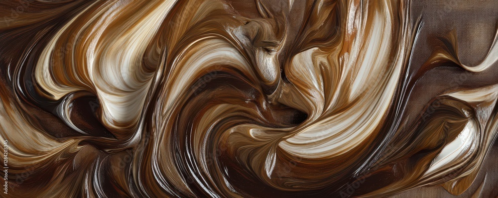 Abstract swirling caramel and chocolate texture with smooth waves Abstract swirling caramel and chocolate texture with smooth waves