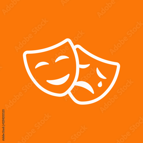 Theater mask trendy artwork magnificent abstract vector illustration colorful useable design
