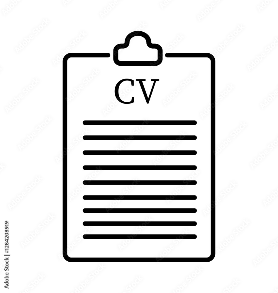 Fototapeta premium CV line icon