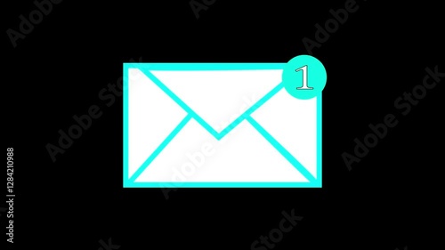 Message notification animation. New message and mail inbox notification icon. Envelope Outline web line icon.