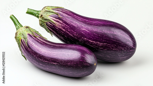 Wallpaper Mural Fresh purple eggplants isolated on a white background Torontodigital.ca
