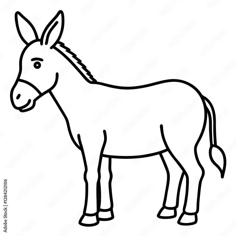 Modern Donkey Line Art Modern Donkey Line Art