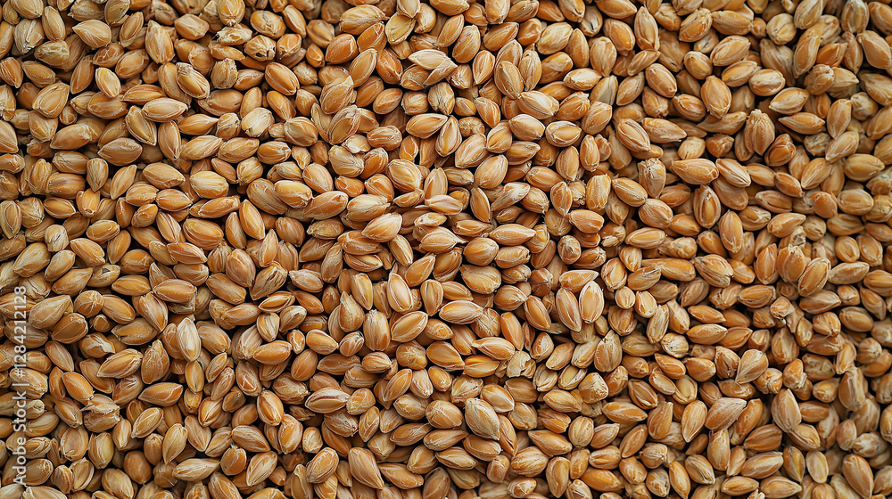 Wheat grain texture with close-up details showing natural organic seeds and grains in a pile, including barley, sesame, and sunflower seeds, captured in a dry and healthy agriculture setting Wheat grain texture with close-up details showing natural organic seeds and grains in a pile, including barley, sesame, and sunflower seeds, captured in a dry and healthy agriculture setting