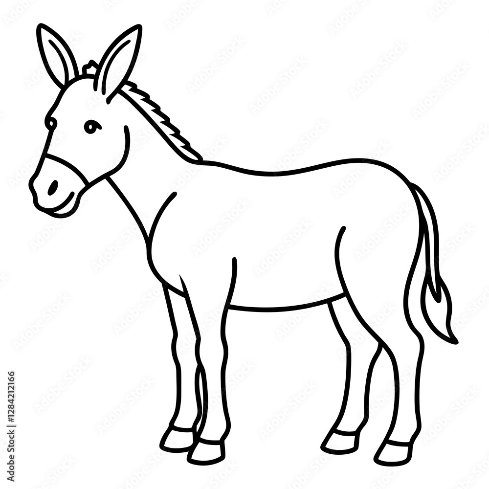 Modern Donkey Line Art Modern Donkey Line Art