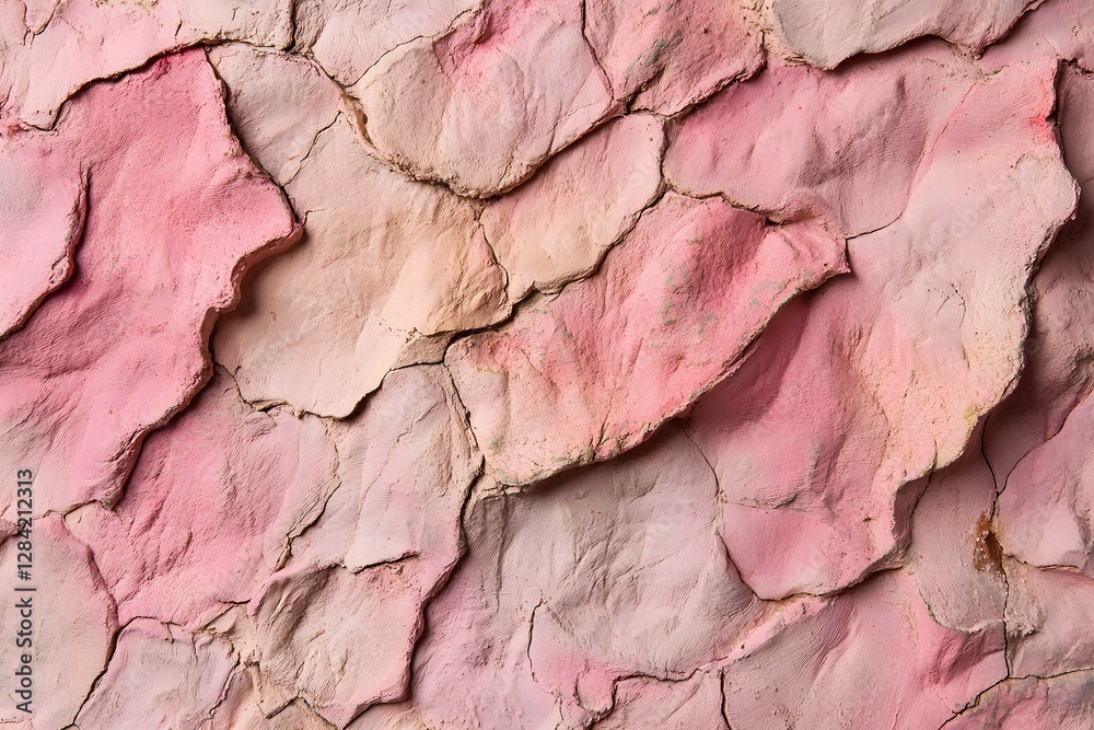 Fototapeta premium Detailed Grayish Pink Textured Skin Surface with Natural Cracks and Moisture