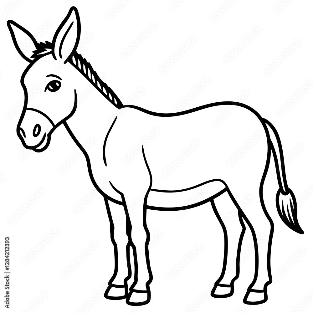 Modern Donkey Line Art Modern Donkey Line Art