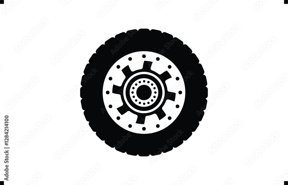 Black rubber wheel tire design. Wheel tires. Car tire tread tracks, Mini Van racing wheel mascot design. Tyres road maintenance vector automobile. Auto Van wheel tyre. Vector illustration rim design Black rubber wheel tire design. Wheel tires. Car tire tread tracks, Mini Van racing wheel mascot design. Tyres road maintenance vector automobile. Auto Van wheel tyre. Vector illustration rim design