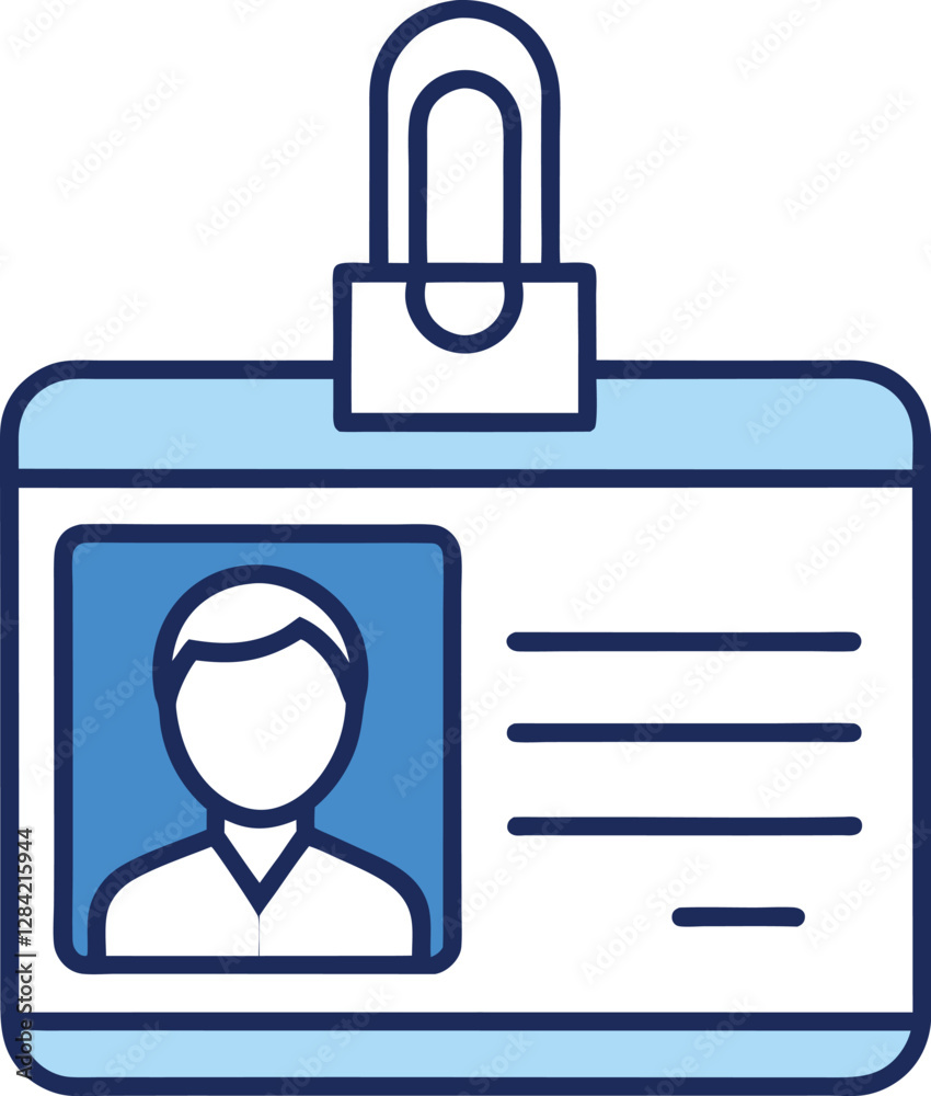 Vector Illustration of an ID Card with Profile Picture Vector Illustration of an ID Card with Profile Picture