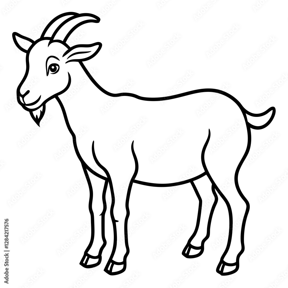 Obraz premium Modern Goat Linework