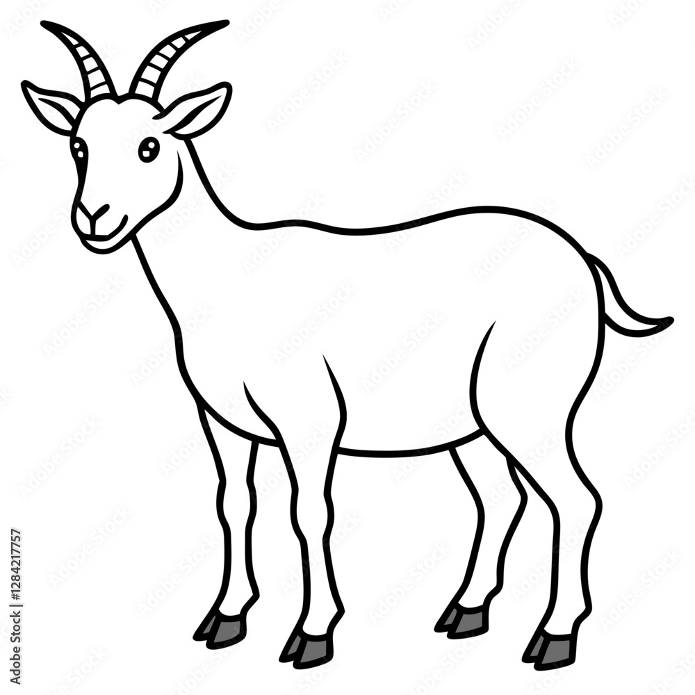 Fototapeta premium Modern Goat Linework