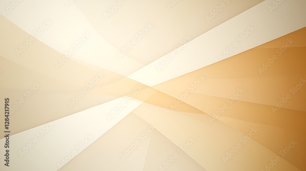 Fototapeta premium Abstract Beige and Gold Digital Painting: Geometric Lines and Light Effects AI Generated