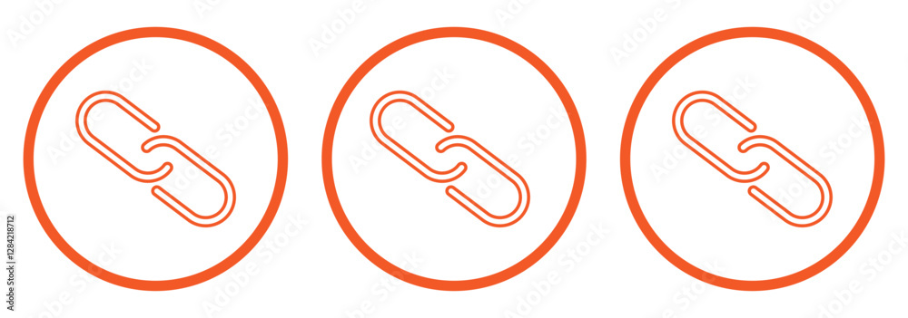 Chain, link icon vector isolated on circle background eps 888. Chain, link icon vector isolated on circle background eps 888.