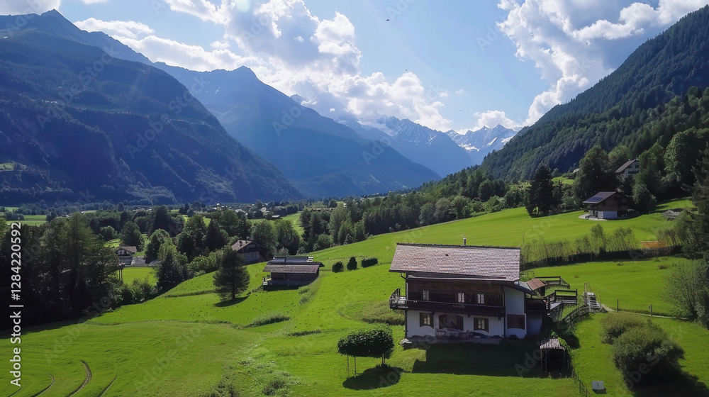 Fototapeta premium swiss alpine village