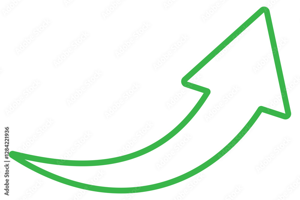 green long arrows icon. Long curved hand drawn arrow isolated. eps 888 green long arrows icon. Long curved hand drawn arrow isolated. eps 888