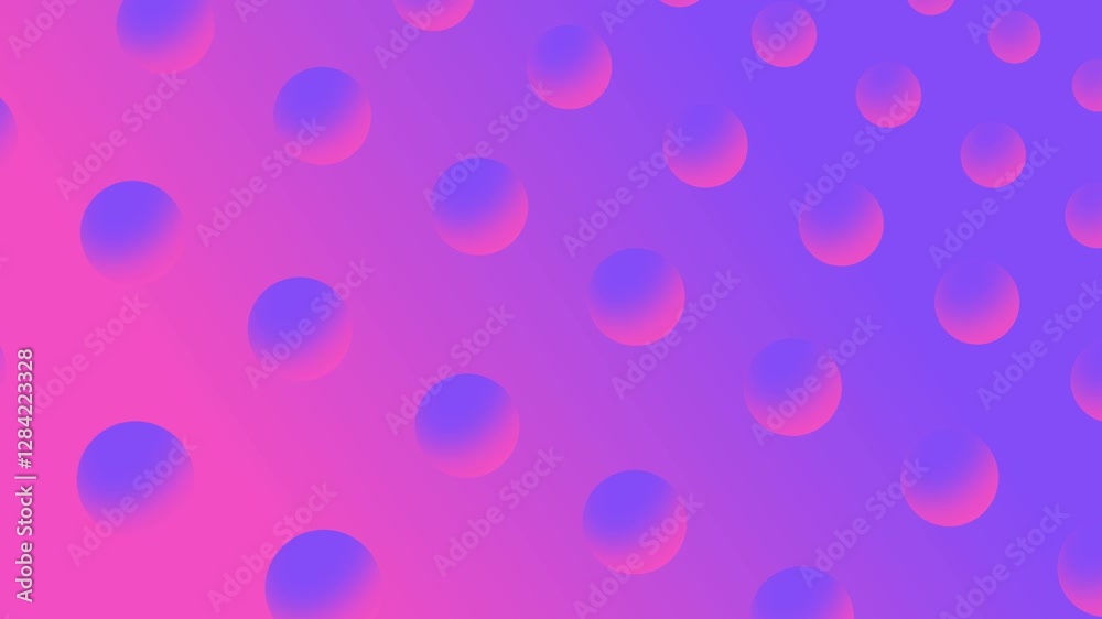 3D Circles Animated Motion, a bstract pink spheres design background, atoms moleculas 3D Render-Loop Video Background Seamless