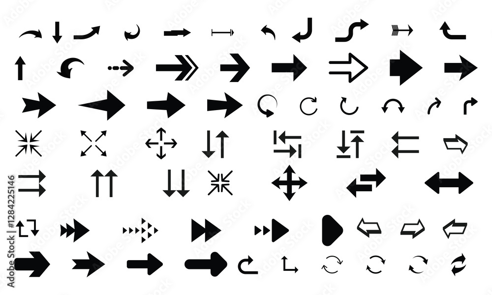 Obraz premium Arrow icons set. Vector illustration 