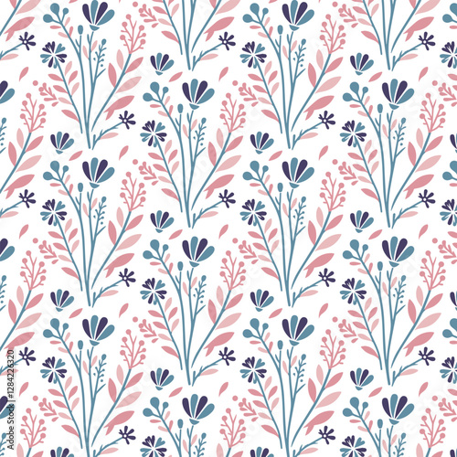 seamless floral pattern with intricate botanical foliage and stylish nature inspired ornamental details for fashion