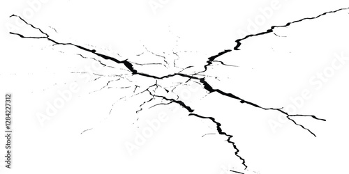 Crack vector background. Grunge urban graphic elements of rough surface. 