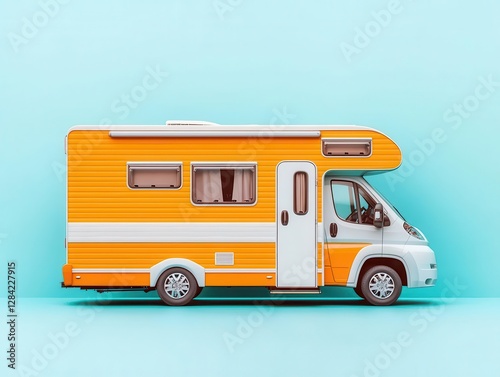 Allwood luxury camper with minimalist interiors, isolated, rustic elegance