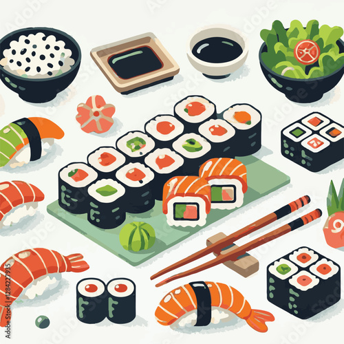 seafood, sushi, gourmet, fresh, delicious, rice, food, traditional, fish, japanese, cuisine, sashimi, maki, asian, tasty, culinary, healthy, salmon, roll, lunch, japan, seaweed, restaurant, dinner, as