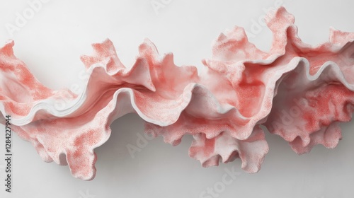 Abstract Coral Sculpture in Pink and White