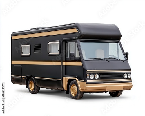 Custom luxury bus conversion with upscale features, isolated, mobile mansion