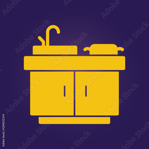 Kitchen Sink trendy artwork lovely abstract vector illustration colorful valuable design