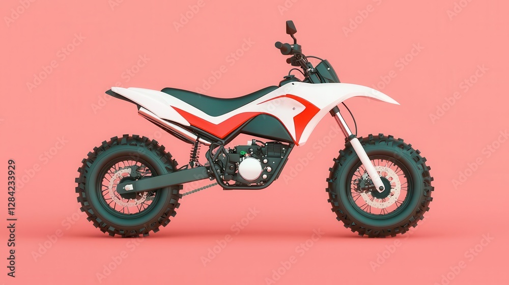 Fototapeta premium Sleek sports quad bike with custom graphics, isolated, stylish performance