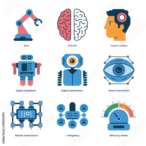 vector Artificial Intelligence model Robot  with ai info-graph design help in business
