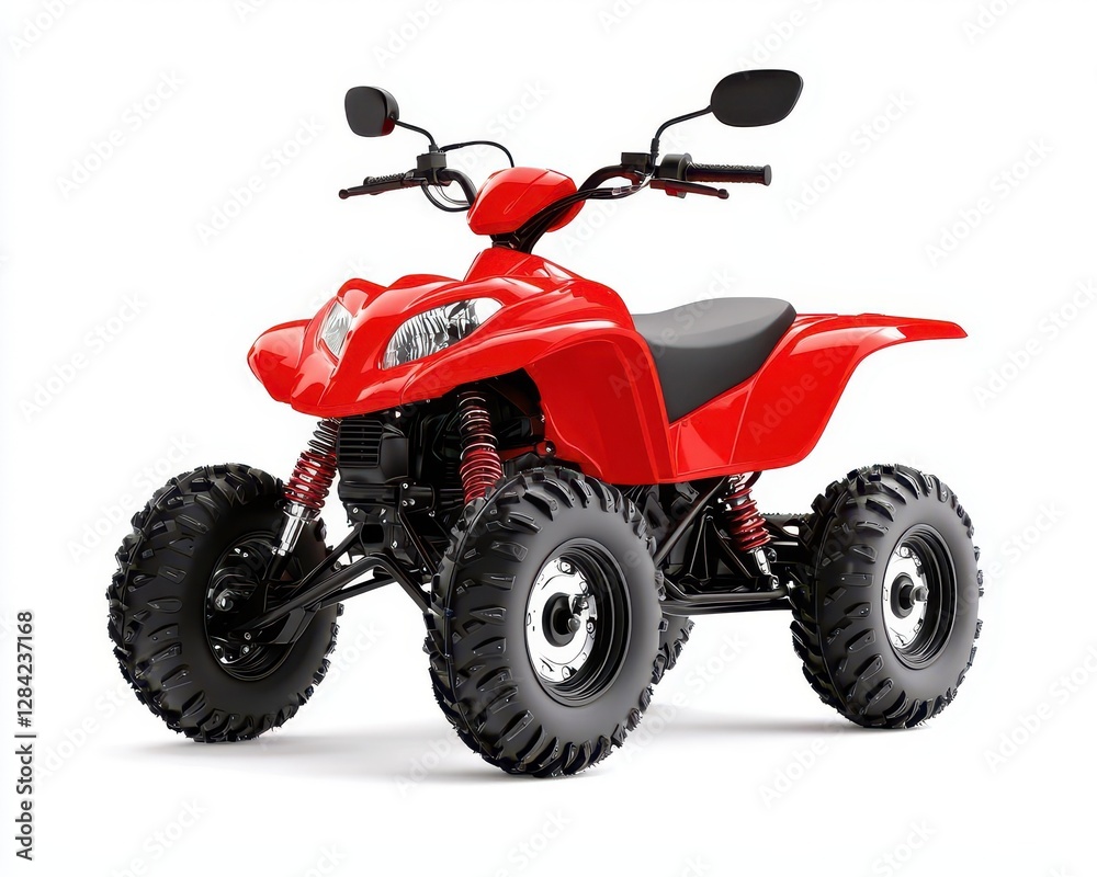 Racing quad bike with slick tires, isolated, trackready performance Racing quad bike with slick tires, isolated, trackready performance