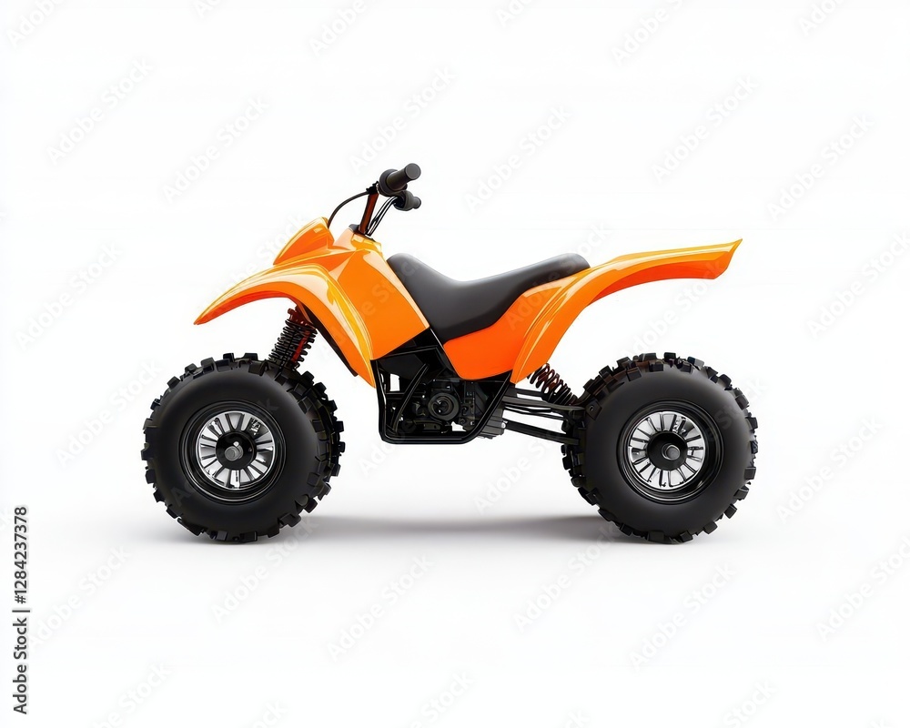 Racing quad bike with slick tires, isolated, trackready performance Racing quad bike with slick tires, isolated, trackready performance