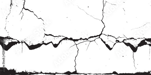 Cracks Splatter Paint Texture . Distress Grunge background . Scratch, Grain, Noise rectangle stamp . Black Spray Blot of Ink. Place illustration Over any Object to Create Grungy Effect . vector