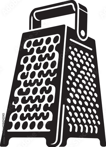 Black Color Peeler,Box grater Silhouette Vector Illustration design, Solid White Background