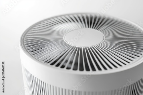 White Air Purifier Fan Close Up View photo