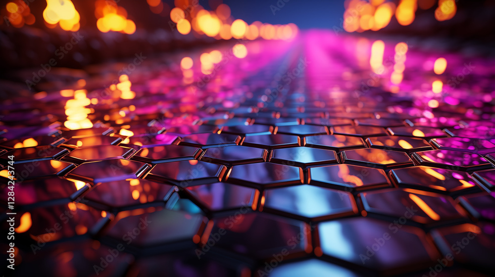 Obraz premium Futuristic Abstract Shape with Morphing 3D Forms and Vibrant Hues