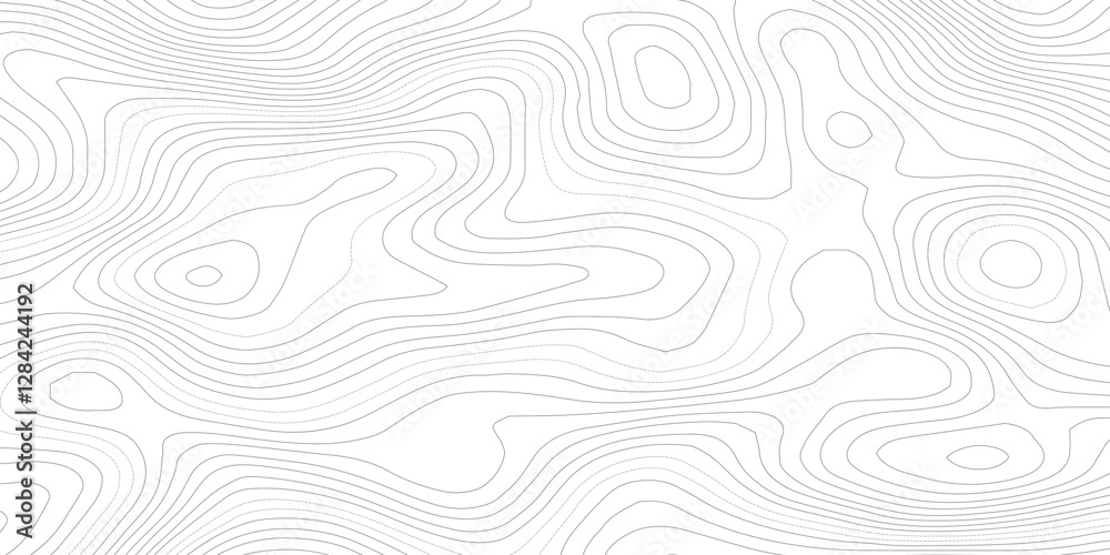 Abstract black and white wavy topography map background. Topography relief and topographic map wave line background.	